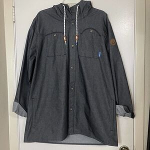 ADIDAS Skateboarding Gray Denim Hoodie jacket RARE Japan release XL NWOT!